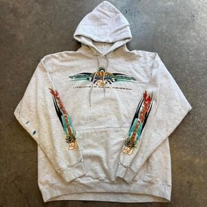 Vintage Team Arizona Racing Hoodie Litchfield Park Graphic Flame Hit Sleeves L